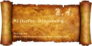 Milhofer Alexandra névjegykártya